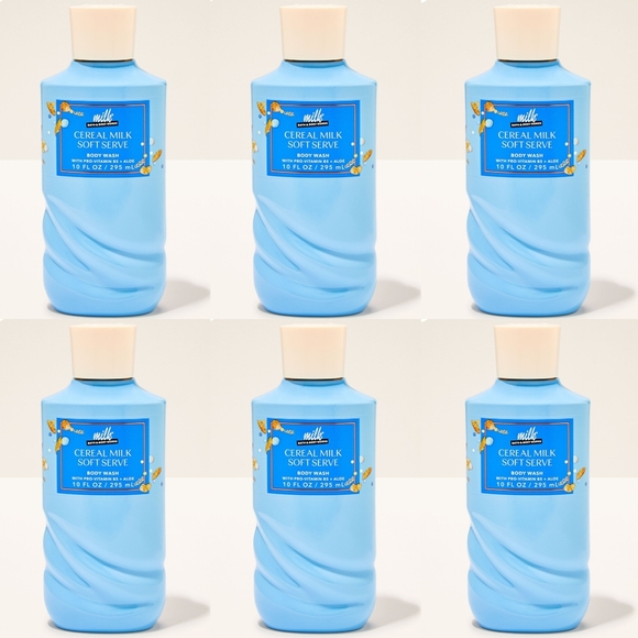 Bath Body Works Milk Bar Bakery Cereal Milk Soft Serve Body Wash Set of 6 NEW